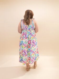 Floral Print Midi Dress W/ Border Band & Shoulder Strap | S-3XL -Women Clothing Shop 1f68c01fef228dc88233f474d8e885b7
