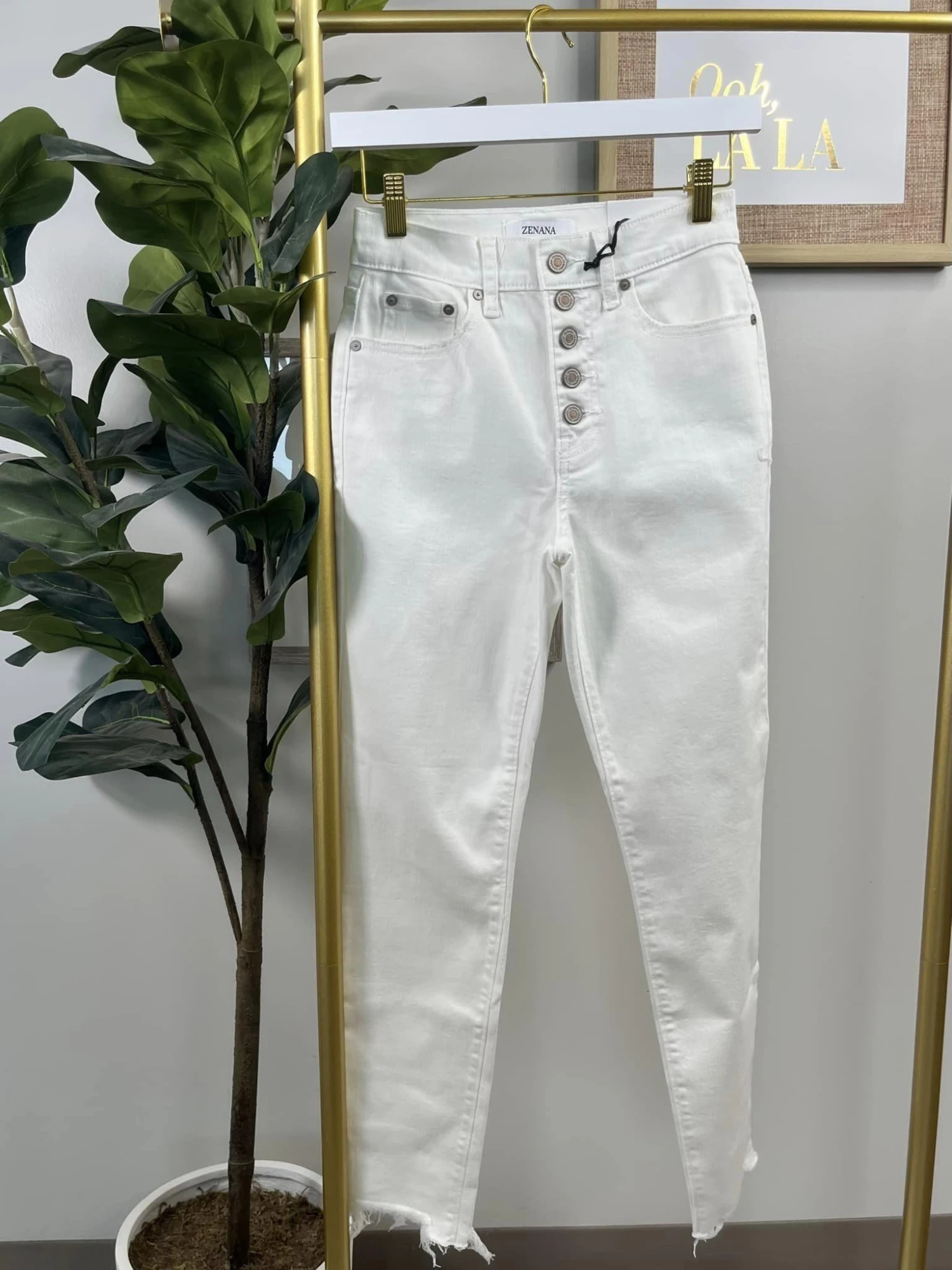 Button Fly Raw Hem Skinny Pants | 0-15 1 Button Fly Raw Hem Skinny Pants | 0-15