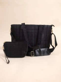 Quilted Patchwork Large Tote Bag And Clutch 2pcs Set -Women Clothing Shop 20071f33d2bdc0dcead0635673210921