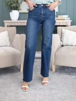 Risen Tummy Control High Rise Straight Jeans | 0 - 3X -Women Clothing Shop 2079221987cc656e5ad80b871977a273