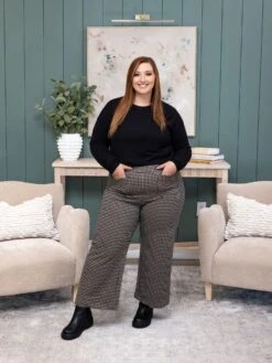 Patterned Flare Leg Pants | S - XL