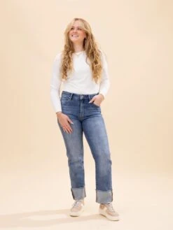 Risen High Rise Straight Cuffed Relaxed Jeans | 0 - 3X -Women Clothing Shop 2139c0d2dc34411956fd75d0687c206f