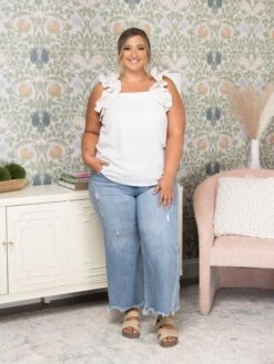 Risen High Rise Crop Wide Leg Fray Hem Jeans | 0 - 3X