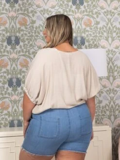 High Waisted Solid Woven Shorts W/ String | S-3X -Women Clothing Shop 22bdc9df136dfe6e08dc58cd69c6e53a 1