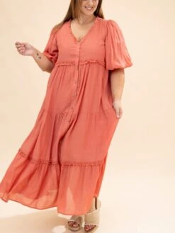 Textured Puff Short Sleeve Tiered Maxi Dress | S-L -Women Clothing Shop 2328c30bf1c0d6680af9e906410881ec
