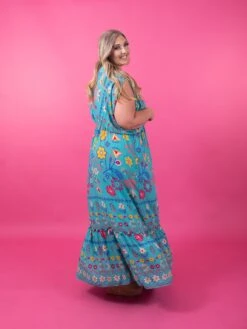 Easel Dolman Sleeve Printed Gauze V Neck Maxi Dress | S - L -Women Clothing Shop 232f2f78b9a8b6ae6f3331159f9a9737