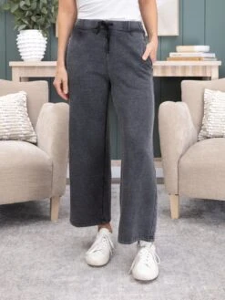 Lived In Wide Leg Crop Garment Washed 27" Pants By DD Design | S - 3XL -Women Clothing Shop 236b5c347e74addc6950a8700e6768d3