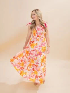 Smocked Tube Maxi Tiered Dress W/ Side Pockets & Contrast Shoulder Bow Ties | S-L -Women Clothing Shop 24166ff6f9d176f731888a5b8d9929c8