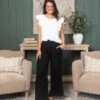 High-Waisted Light Weight Woven Crinkle Pull On Pant | S-3X