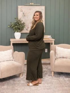 Elastic Waistband Pants W/ Pockets | S - XL Set W/ Sku54510 -Women Clothing Shop 26bc39689b0b6d84cfc2a6f91fa7faed