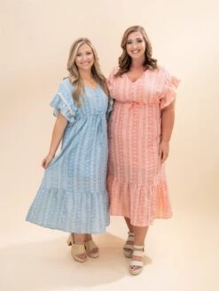 Embroidered Boho Ruffled Midi Dress | S-L