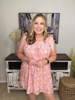 Patterned Tie Strap Dress | S - 3X -Women Clothing Shop 288f10148cb4f92e0e36a1f8bc69c2a9 1