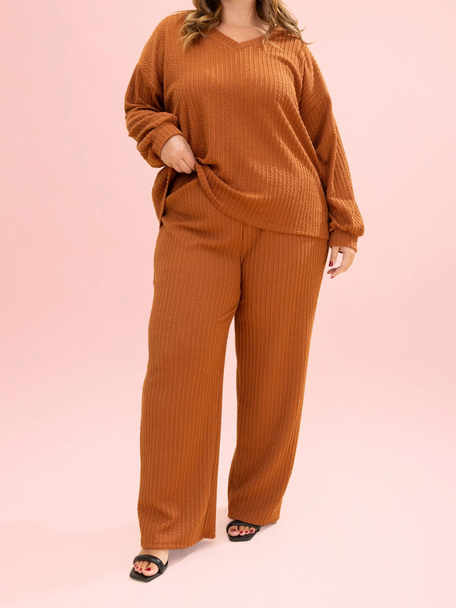 Golden Rib Elastic Waist Pants W/ Pockets By DD Design | S-3XL Pair W/ Sku64074 4 Golden Rib Elastic Waist Pants W/ Pockets By DD Design | S-3XL Pair W/ Sku64074 - Image 4