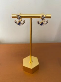 Striped Anchor Earrings