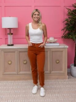 Judy Blue High Waist Double Cuff Joggers- Burnt Orange | 0 - 24 9 Judy Blue High Waist Double Cuff Joggers- Burnt Orange | 0 - 24 -Women Clothing Shop 298de8ec825112a96228bcc41a2444e3