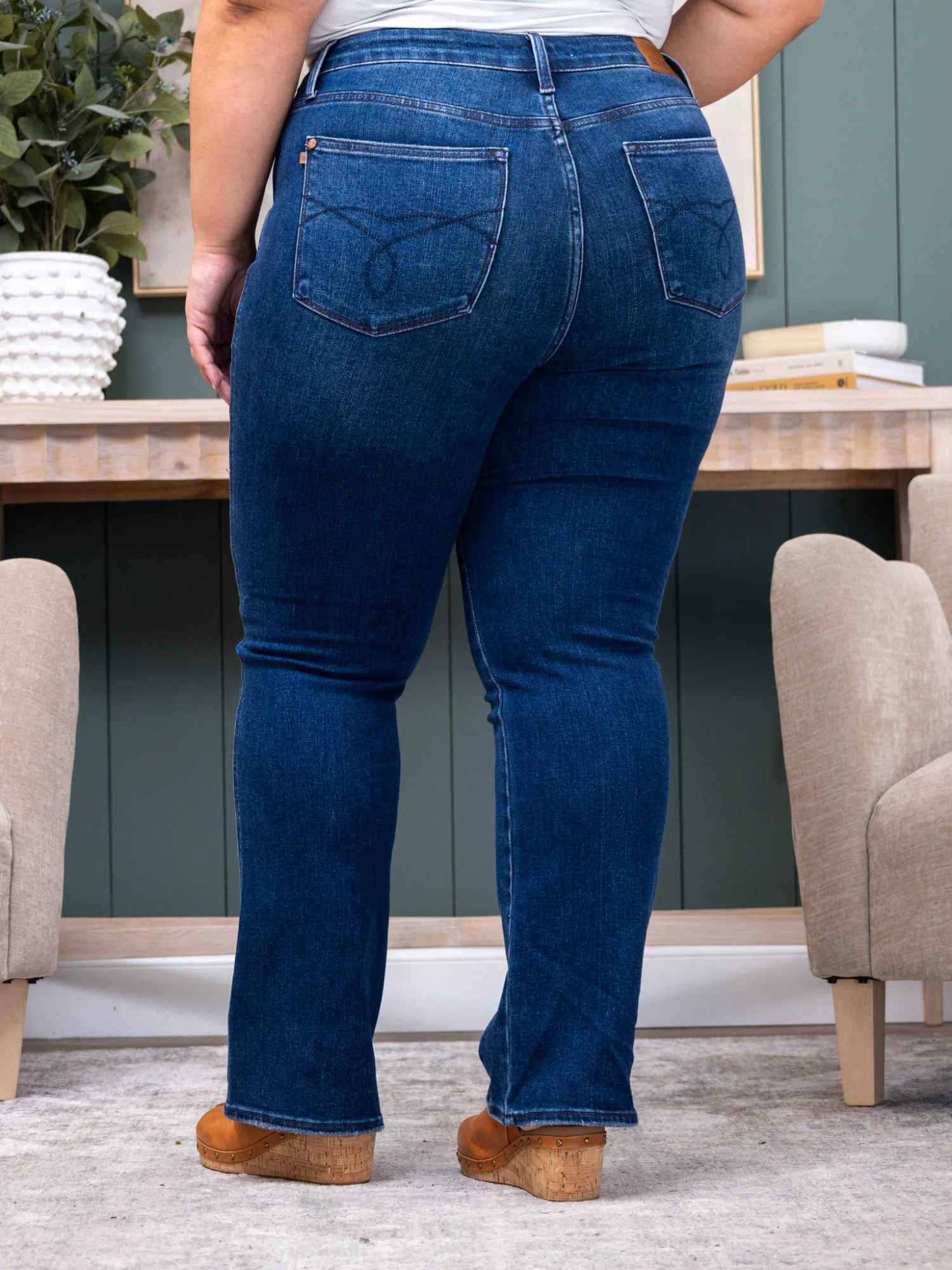 Judy Blue High Waist Tummy Control Back Pocket Embroidered Bootcut Jeans | 0 - 24 6 Judy Blue High Waist Tummy Control Back Pocket Embroidered Bootcut Jeans | 0 - 24 - Image 6