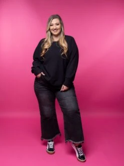 Risen High Rise Frayed Ankle Wide Leg Jeans | 0-3X