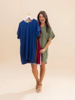 Zenana Airflow V-Neck Shirt Dress W/ Pockets | S-3XL -Women Clothing Shop 2a7025202b73a42cedf05fa1290e874b