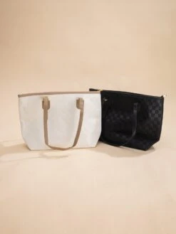 Zenana Vegan Leather Large Capacity Woven City Tote Bag |