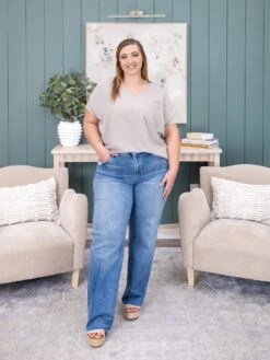 Risen High Rise Wide Baggy Jean | 0-3X -Women Clothing Shop 2b53199ca101767ccc7d7388a1cc6d63