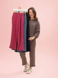 Raised Rib Full Length Pants By DD Design | S-3XL Pair W/ Sku64517 -Women Clothing Shop 2b8ee20ca7b4e3f51289434ee9f4cadf