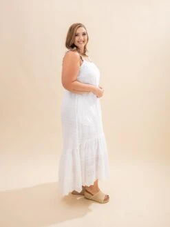 Eyelet Embroidery Dress With Tiered Hemline | S-3XL -Women Clothing Shop 2dc34eabb20f2c031f65781d46a903c3