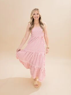 Sleeveless Side Pocket Striped Midi Dress | S-L Americana -Women Clothing Shop 2ddff1ed716ecdc4fa453ea82b56127b