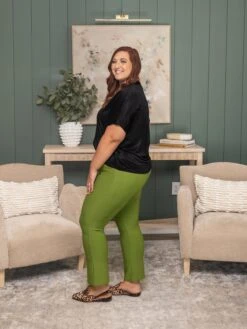 Stretchy Belted Straight Pants With Pockets | S - L -Women Clothing Shop 302e395b46918fa14e9a10929e327e10