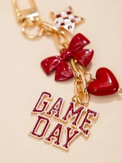 Gameday Bag Charm With Star, Bow, And Heart! -Women Clothing Shop 31f5067e96067a779bc79ff42dcf8323
