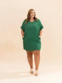 Zenana Airflow V-Neck Shirt Dress W/ Pockets | S-3XL -Women Clothing Shop 32535a00c56860371d33ea534f8f3862