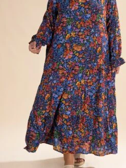 Floral Print V Neck Long Sleeve Flowy Maxi Dress | S-XL -Women Clothing Shop 33a8f09b92b1712447ed1c540b6e5549