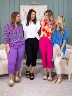 YMI Hyperstretch High Rise Crop Straight Leg Pants | S - 3X -Women Clothing Shop 34539bbfb8c04322629f0975a847be63