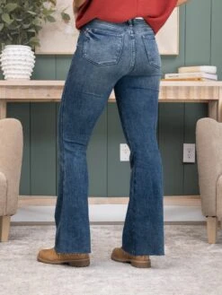 Judy Blue Mid Rise Tummy Control Vintage Wash Cut Hem Flare Jean | 0-24 -Women Clothing Shop 34540b6e417225e8e3f80c1cccdd4b6a