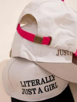 Zenana Literally Just A Girl Two Tone Canvas Cotton Cap | -Women Clothing Shop 348682b745077ddc5db1797a8213b2c9