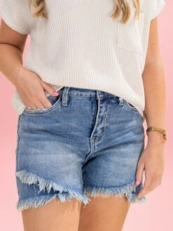 Diva Denim High Rise Tulip Fray Hem Short | XS - 3XL -Women Clothing Shop 35b31baff3adbe0297cd216d96548237