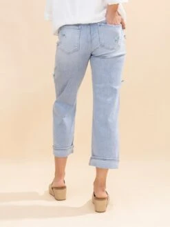 Risen High Rise Crop Barrel Jeans With Ribbon Detail | 0-3XL -Women Clothing Shop 36b3e2334f38309ba051111dc9f10091