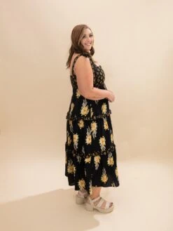 Floral Bouquet Print Tie Strap Empire Tiered Dress | S-L -Women Clothing Shop 3739541f9347c016b2dd982c564e4d46