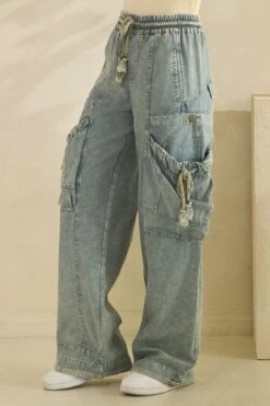 Elastic Waist String Point Big Pocket Trousers | S - XL Oli & Hali