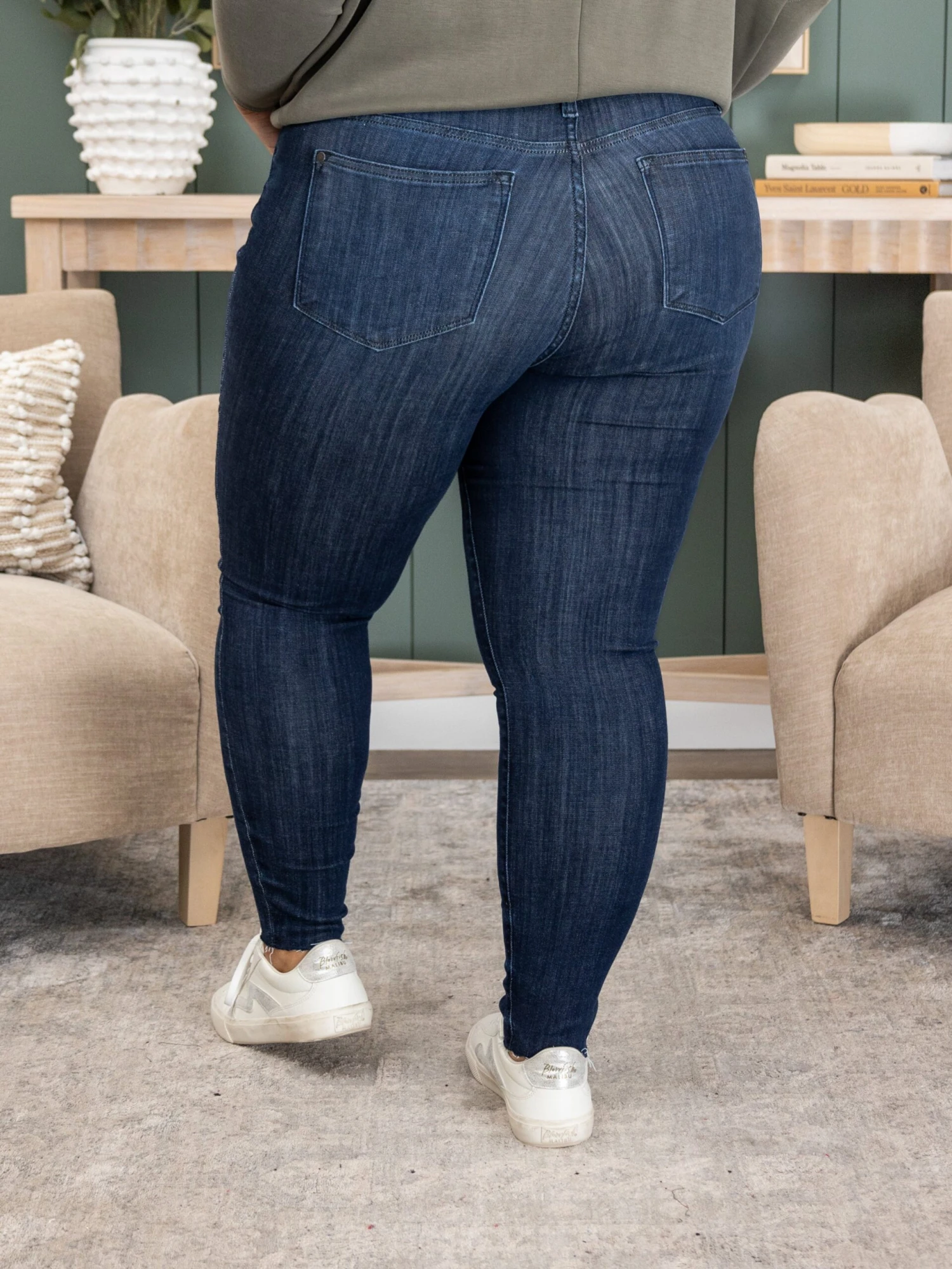 Judy Blue Mid Rise Skinny W/ Raw Hem Jean | 0-24 5 Judy Blue Mid Rise Skinny W/ Raw Hem Jean | 0-24 - Image 5