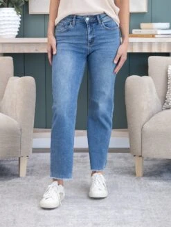 Zenana High Waist Straight Leg Medium Wash Jeans | 1 - 15 -Women Clothing Shop 387fa553ebbc45183641db386a05d4d7