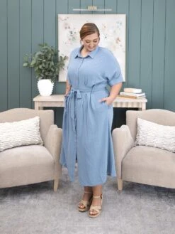 Airflow Buttoned Shirt Dress With Belted Waist | S - 3XL -Women Clothing Shop 3894bc719ca428db46d85e1c8be56a2a