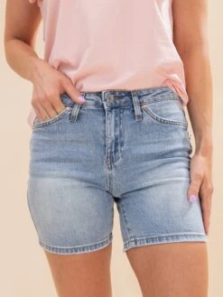YMI Mid Rise Long Denim Shorts | 1-13