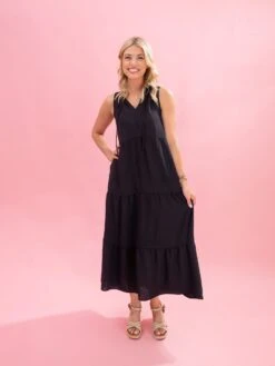 Ruffled Neckline Tiered Maxi Dress By DD Design | S - 3XL -Women Clothing Shop 38fda9a0ee7e5dbe6ee750752ac91e47