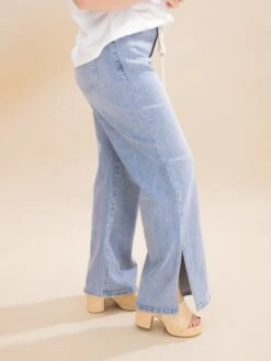 Waist Strap Detail Stretch Side Slit Wide Leg Jeans | S-XL 14 Waist Strap Detail Stretch Side Slit Wide Leg Jeans | S-XL -Women Clothing Shop 3a36c548847f4fc97485fa9f5161d32d