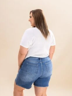 Mica Denim High Waist Button Up Bermuda Shorts | S-3XL -Women Clothing Shop 3ac68b6096a7a1e9944573bc55dfc66d