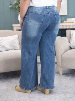 Saige Denim High Rise Semi Flare Straight Jean W/ Drawstring | 0-15 -Women Clothing Shop 3c42a1ef4a3edc7164a718dcba886df1