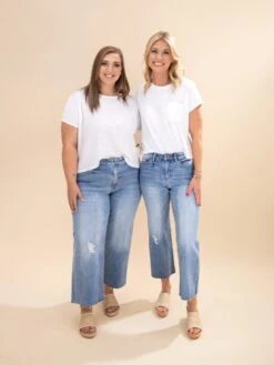 Mica Denim Mid Rise Wide Leg Tummy Control Jeans | 0-22W -Women Clothing Shop 3e8f0e27c9d42035805ea86ce80e659a