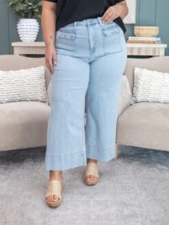 Mica Denim High Rise Cropped Wide Leg Jean W/ Patch Pocket | 0-22 -Women Clothing Shop 3eb2d117b06510d68b2f73e79e6e9498