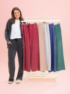 Lived In Wide Leg Front Seam Pants By DD Design | S-3XL