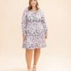 Printed Long Sleeve Midi Dress | S-XL